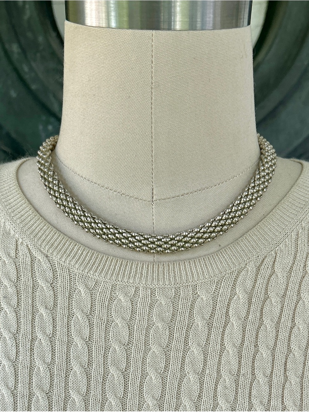 Silver Tone Mesh Choker